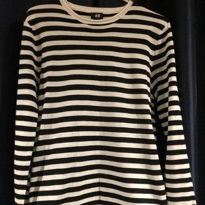 Black and White Striped Long Sleeve Shirt from H&M